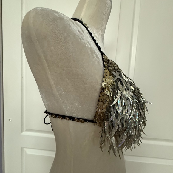 Sequin fringe bikini top size small - Picture 3 of 12